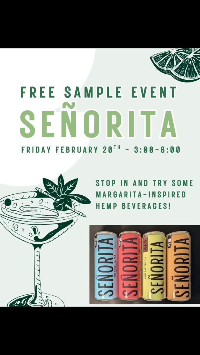 🍹 FREE SAMPLE EVENT — THIS FRIDAY 🍹

Curious about hemp beverages? This is your chance to try before you buy 👀

Join us for an afternoon of margarita-inspired hemp drinks, chill vibes, and free samples — no pressure, just good flavor and good company.

✨ Perfect for unwinding after work
✨ Alcohol-free alternative
✨ New flavors you won’t find anywhere else
📅 Friday, February 20th
⏰ 3:00 PM – 6:00 PM
📍 Paradise Hemp & Vape

Bring a friend, stop by on your way home, and discover your new favorite way to relax 💚
#woodstockga #hemplife